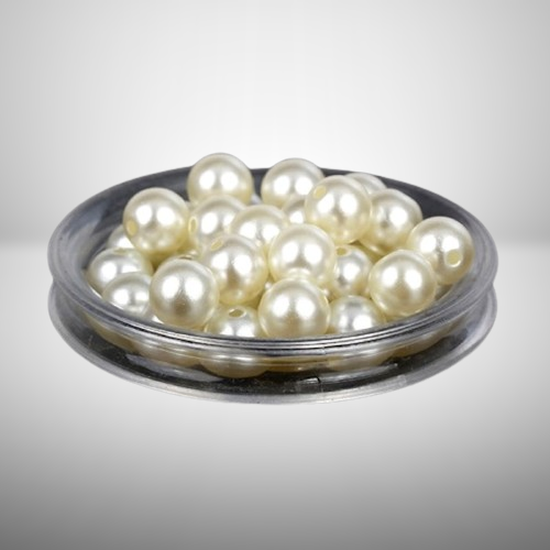 Ivory Round Pearl Beads 6mm, 1.8mm hole, Simulate plastic, Pack of 200x Jewellery Craft