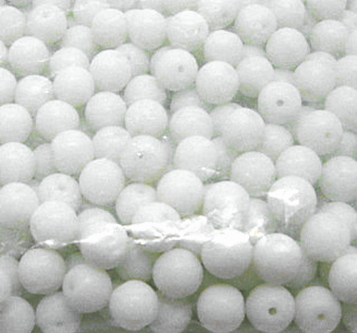 White Glass Pearl Beads, 10mm, pack of 50 minty-white colour, Jewellery making, beading