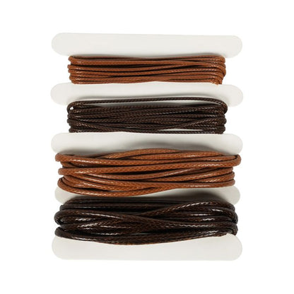 Jf Cord Waxed Tan and Brown stringing cord 1mm and 2mm 2m length each