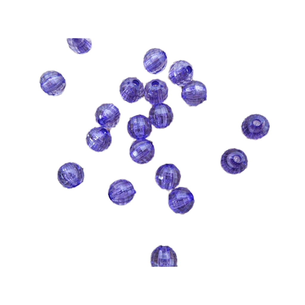 8mm Round Beads Purple Acrylic Faceted 50x Jewellery Making