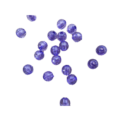 8mm Round Beads Purple Acrylic Faceted 50x Jewellery Making