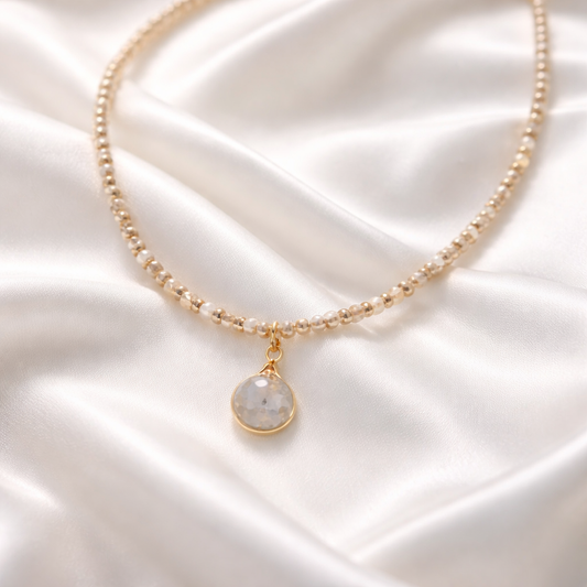 Natural Cultured Freshwater Pearl Beaded Necklace