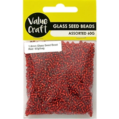 Red Seed Beads Glass, 12/0 1.8mm, Large 60gm Pack, Jewellery Making, Beading, Craft