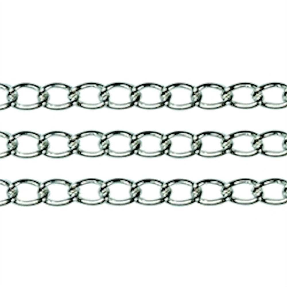 Chain Oval Link Bright Silver 5x3mm wide x 1m long Jewellery Making Craft