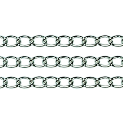 Chain Oval Link Bright Silver 5x3mm wide x 1m long Jewellery Making Craft